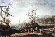 Claude Lorrain Marine with the Trojans Burning their Boats dfg oil painting